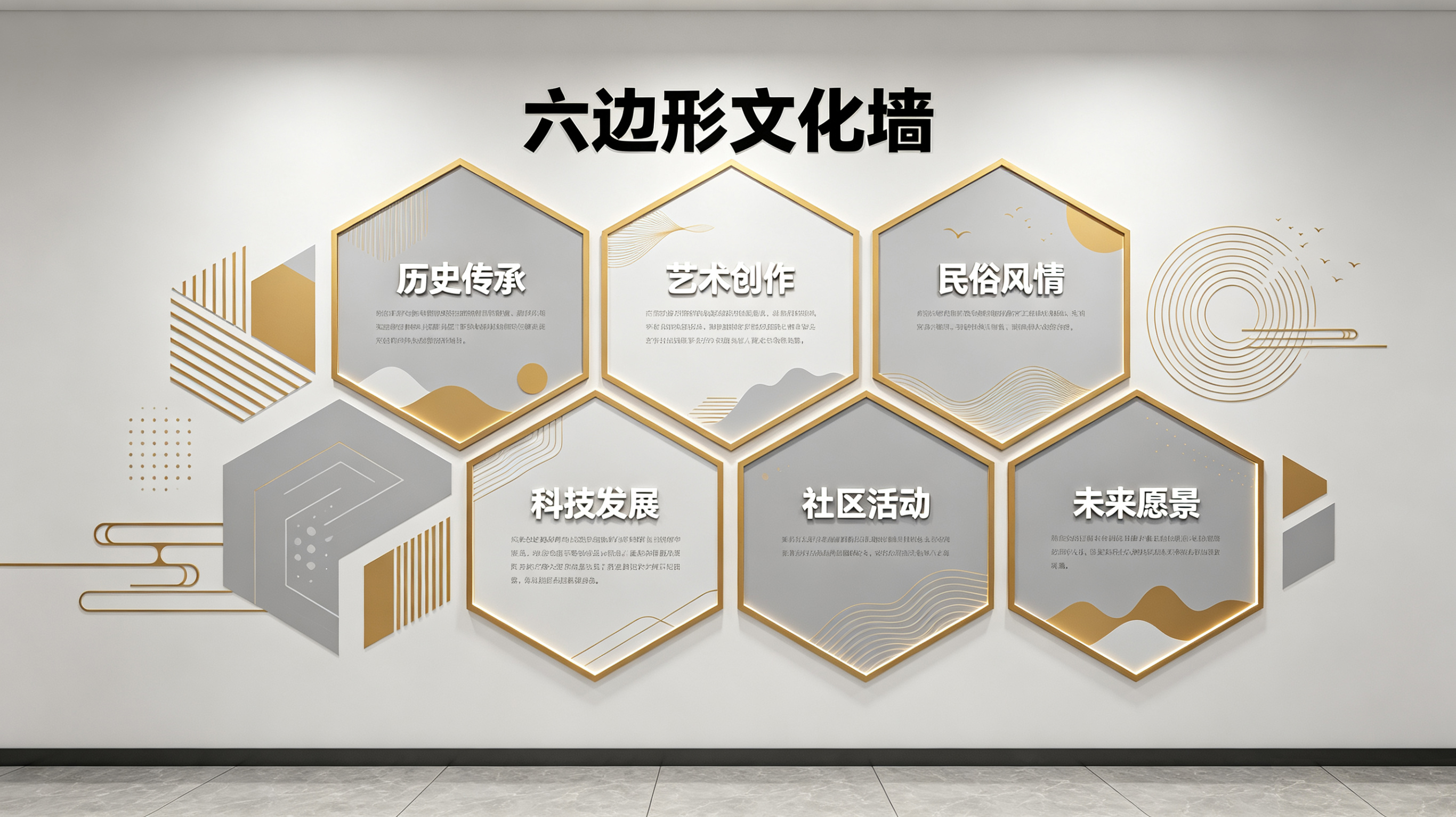 巴马企业文化墙 | 六边形信息美学